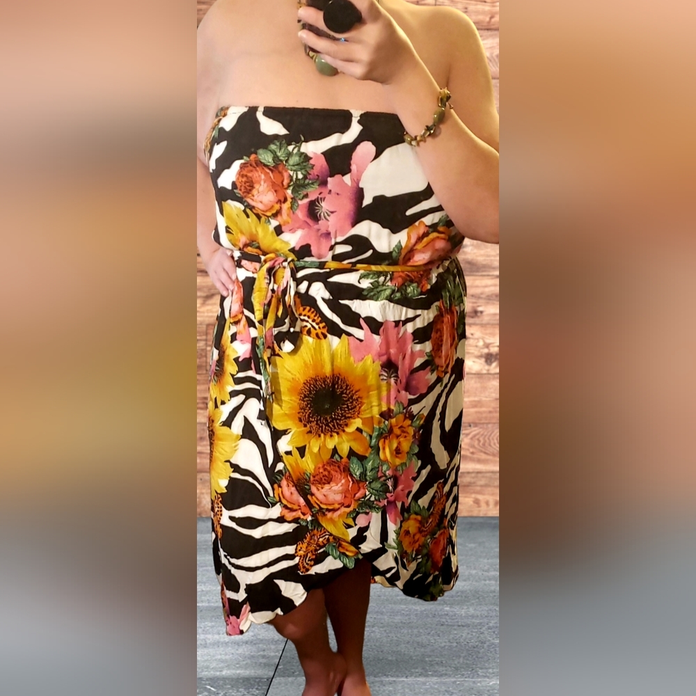 Bandeau High/Low Dress with Split